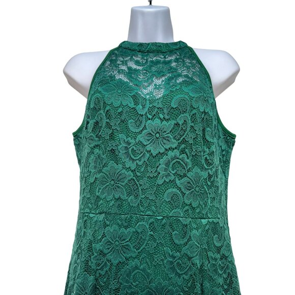 Vshow Womens Sleeveless Lace Halter Mermaid Maxi Dress Medium Green Holiday Part - Picture 2 of 16